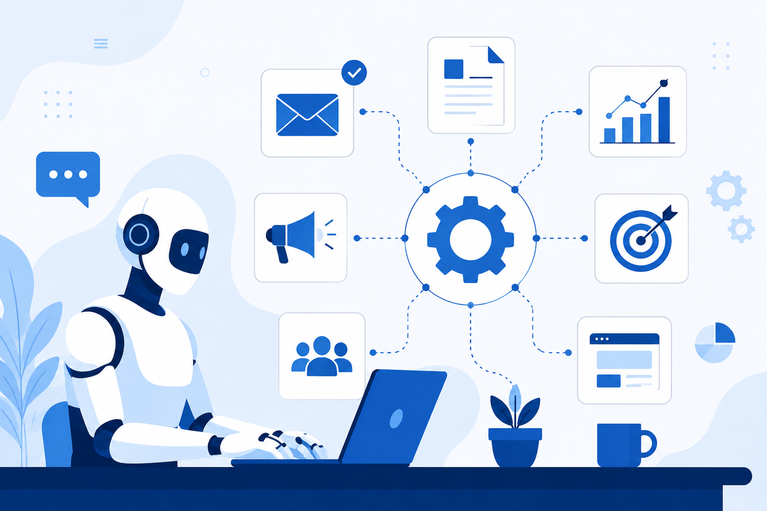 AI-powered workflow automation illustration